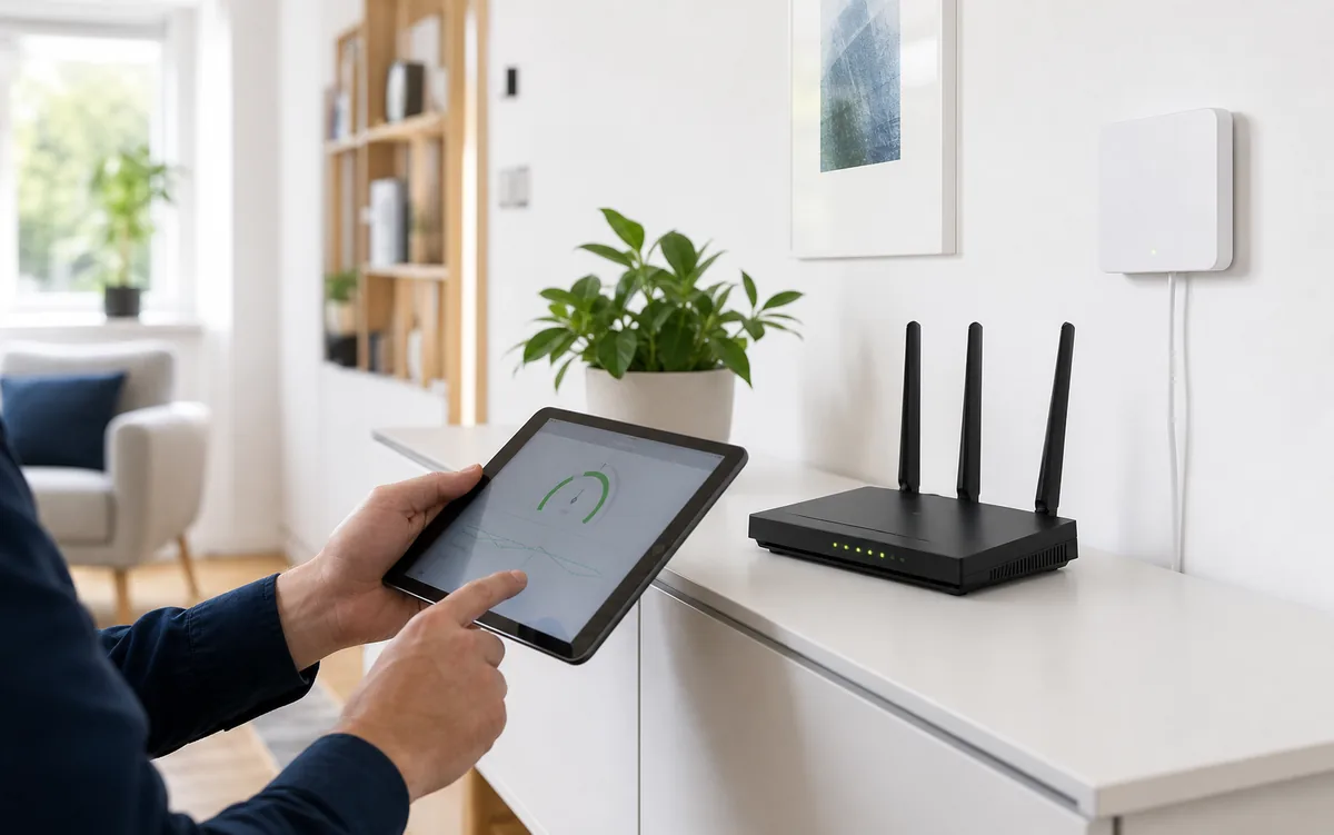 WLAN-Techniker von WLANklar beim Router-Check in Senftenberg